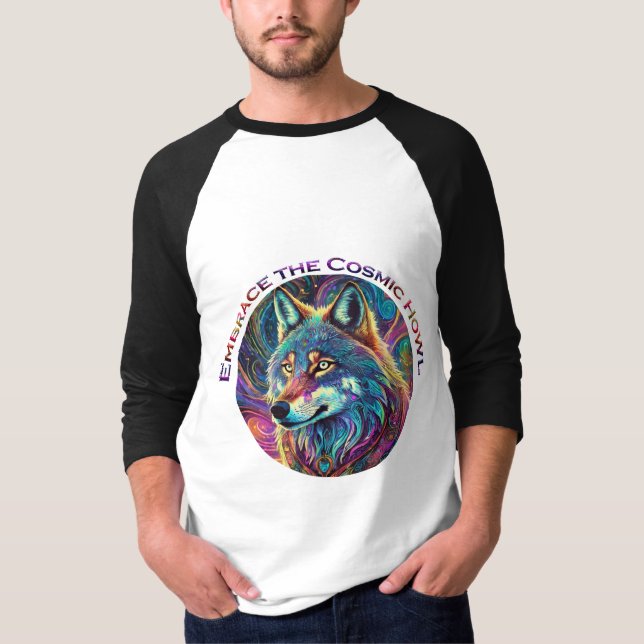Embrace für den kosmischen Howl Wolf T-Shirt (Vorderseite)