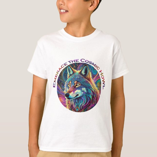 Embrace für den kosmischen Howl Wolf T-Shirt (Vorderseite)