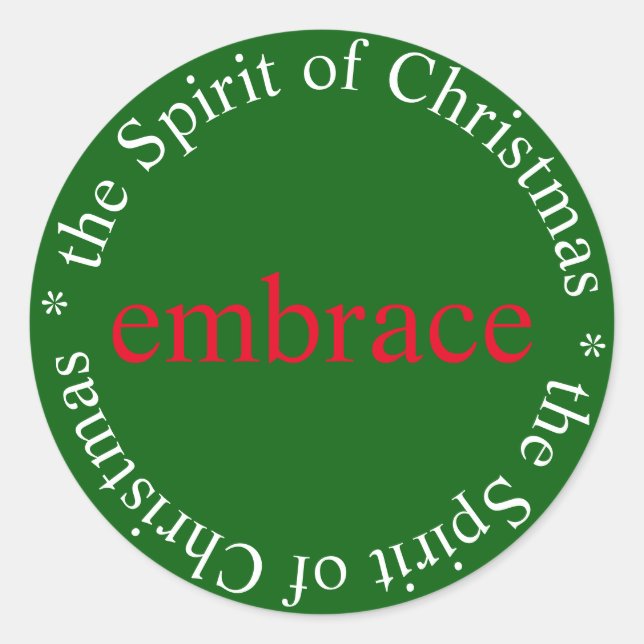 Embrace-Geist des Weihnachtsaufklebers Runder Aufkleber (Vorderseite)