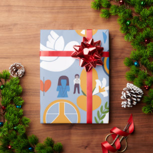 Embrace Global Wird Colorful Peace and Harmony Geschenkpapier