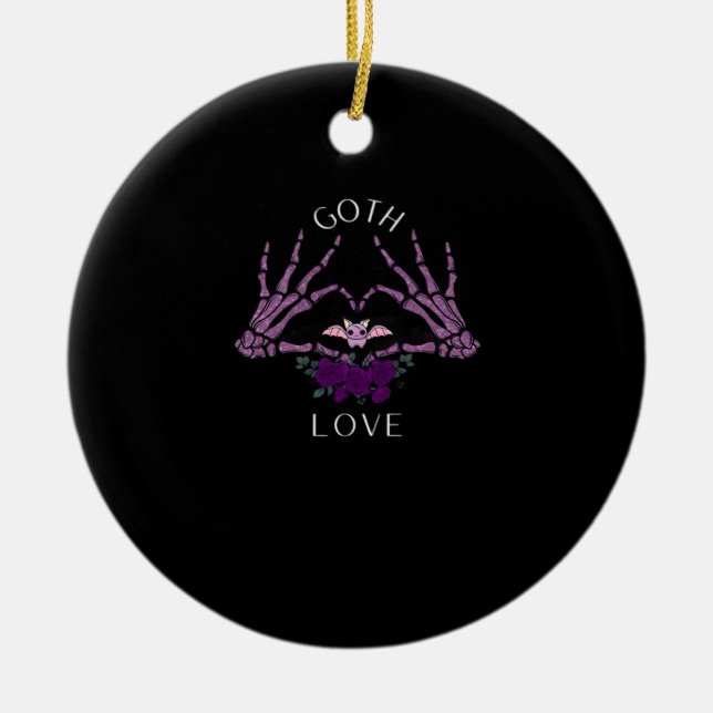 Embrace Goth Skeleton Heart Keramik Ornament (Vorne)