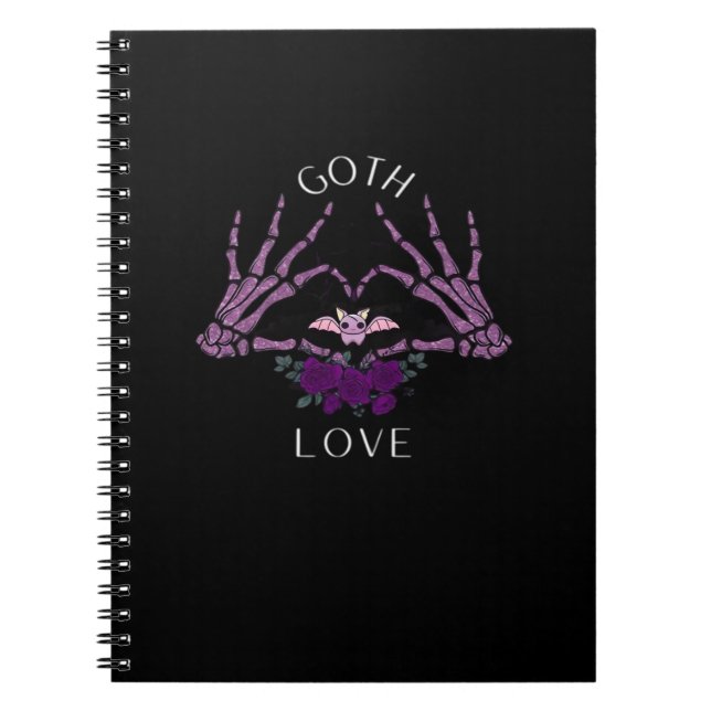 Embrace Goth Skeleton Heart Notizblock (Vorderseite)