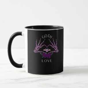Embrace Goth Skeleton Heart Tasse