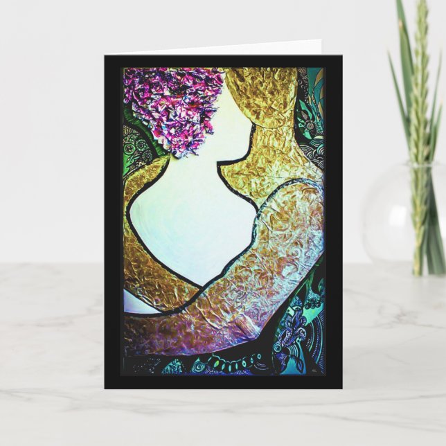 Embrace Interracial Paar umarmte Kunstwerke Karte (Vorderseite)