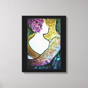 Embrace Interracial Paar umarmte Kunstwerke Leinwanddruck