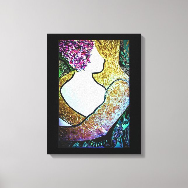 Embrace Interracial Paar umarmte Kunstwerke Leinwanddruck (Vorderseite)