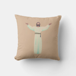 Embrace Jesus-throw-Kissen in Tan, Christliches Ge Kissen
