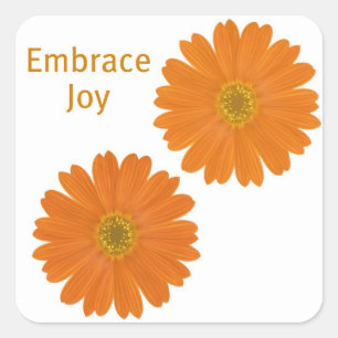 Embrace Joy Daisies Quadratischer Aufkleber