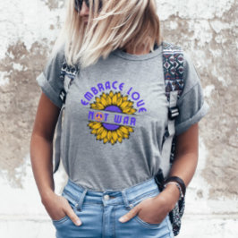 Embrace Liebe nicht Krieg Vintag Sonnenblume schön T-Shirt