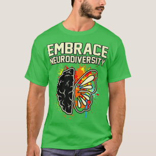 Embrace Neurodiversity ADHD Awareness Orange Ribbo T-Shirt