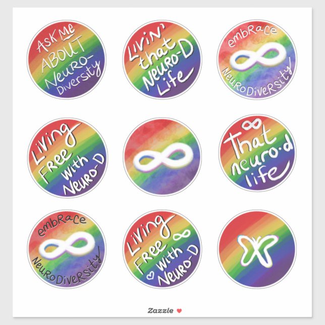 Embrace Neurodiversity Aufkleber (Blatt)