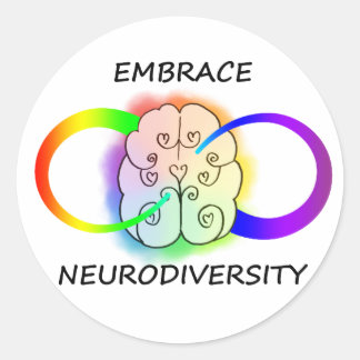 Embrace Neurodiversity-Aufkleber Runder Aufkleber