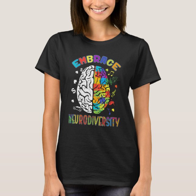 Embrace Neurodiversity Autism Awareness ASD Men Wo T-Shirt (Vorderseite)