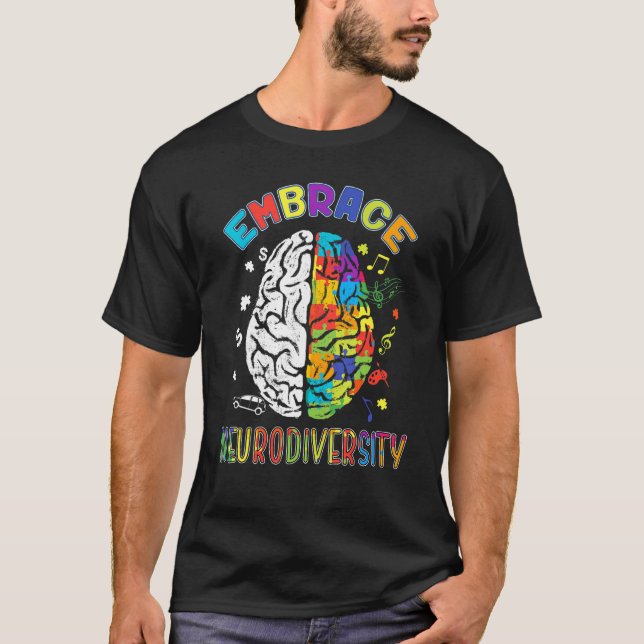 Embrace Neurodiversity Autism Awareness ASD Men Wo T-Shirt (Vorderseite)