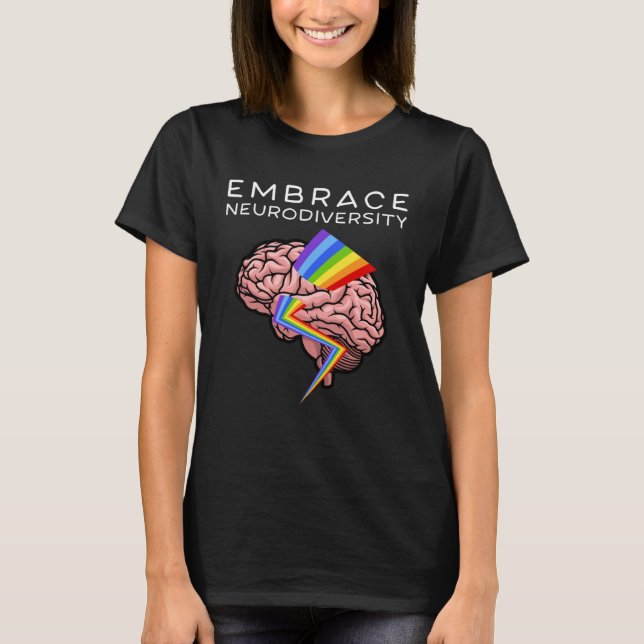 Embrace Neurodiversity Autism Awareness ASD Mental T-Shirt (Vorderseite)