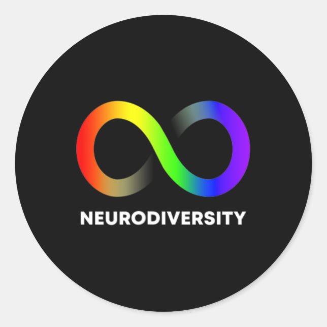 Embrace Neurodiversity-Autismus Adhd Asd Infinity  Runder Aufkleber (Vorderseite)