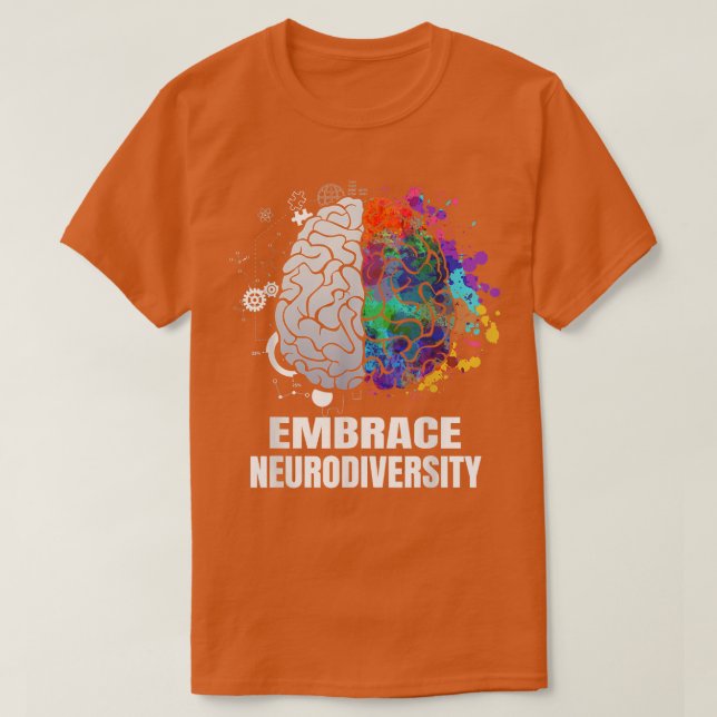 Embrace Neurodiversity Autismus ADHD ASD Rainbow B T-Shirt (Design vorne)