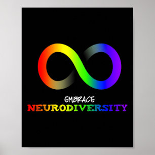Embrace Neurodiversity Autismus Asd Add Rainbow In Poster