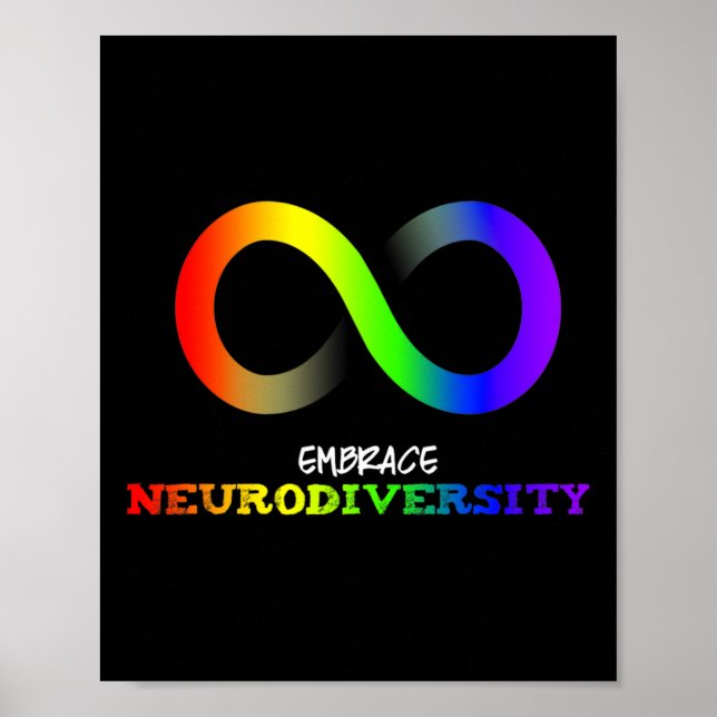 Embrace Neurodiversity Autismus Asd Add Rainbow In Poster (Vorne)