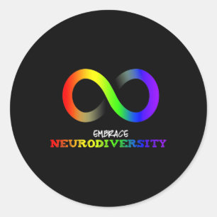 Embrace Neurodiversity Autismus Asd Add Rainbow In Runder Aufkleber