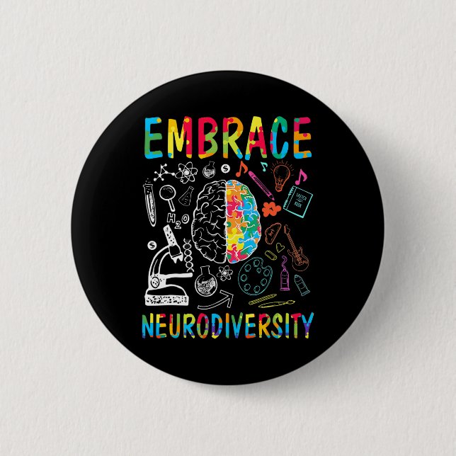 Embrace Neurodiversity Autismus Bewusstsein Asse M Button (Vorderseite)