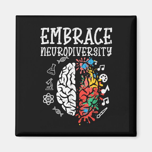 Embrace Neurodiversity Autismus Bewusstsein Asse M Magnet (Vorne)