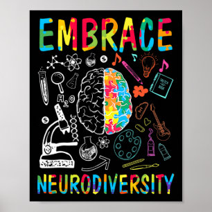 Embrace Neurodiversity Autismus Bewusstsein Asse M Poster
