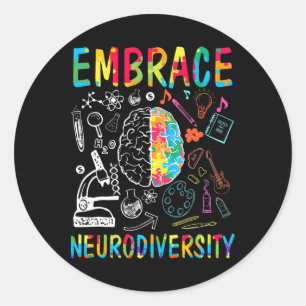 Embrace Neurodiversity Autismus Bewusstsein Asse M Runder Aufkleber