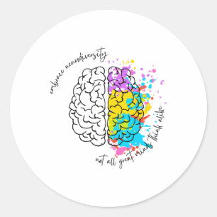Embrace Neurodiversity-Autismus-Bewusstsein Runder Aufkleber