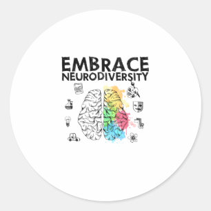 Embrace Neurodiversity-Autismus-Bewusstsein Runder Aufkleber