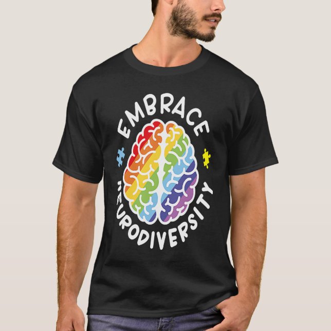 Embrace Neurodiversity Brain Autism Awareness Puzz T-Shirt (Vorderseite)