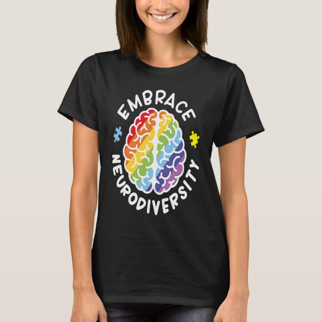 Embrace Neurodiversity Brain Autism Awareness Puzz T-Shirt (Vorderseite)