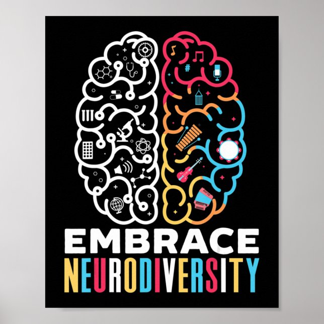 Embrace Neurodiversity-Design für eine Autismus-Aw Poster (Vorne)