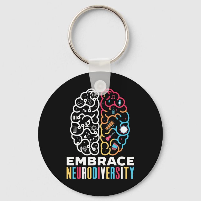 Embrace Neurodiversity-Design für eine Autismus-Aw Schlüsselanhänger (Vorderseite)