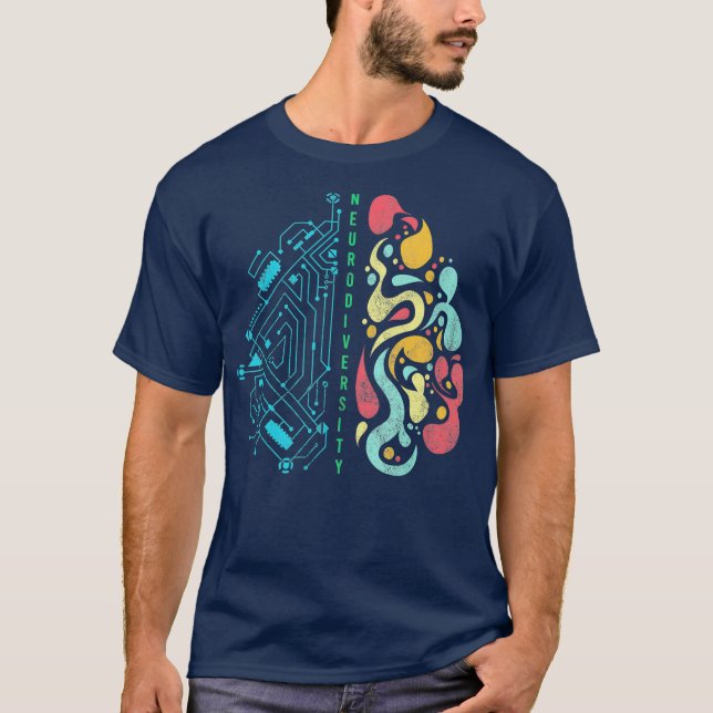 Embrace Neurodiversity Hirn Autismus Bewusstsein T-Shirt (Vorderseite)