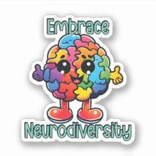 Embrace Neurodiversity Neurodivere Sensibilisier Aufkleber