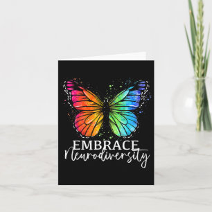 Embrace Neurodiversity Rainbow Butterfly Autismus Karte