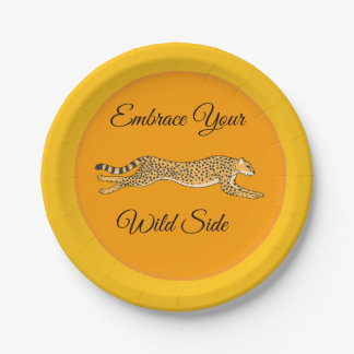 Embrace Running Cheetah Paper Plates Pappteller