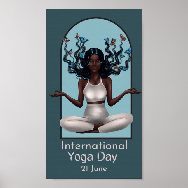 "Embrace Serenity - International Yoga Day Poster (Vorne)
