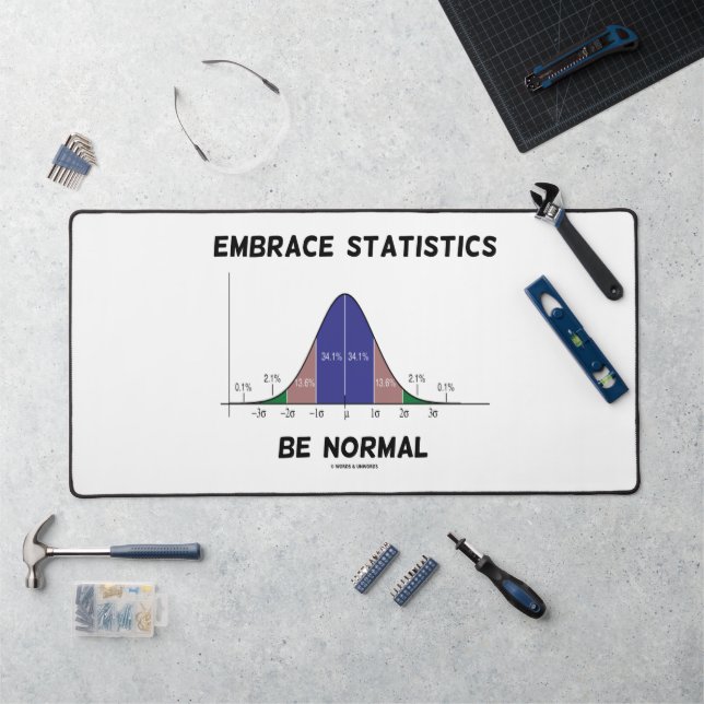 Embrace-Statistik ist eine normale Bell Curve-Anwe Schreibtischunterlage (Arbeitsplatz)