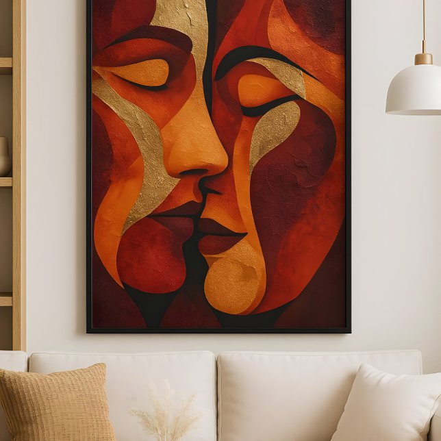 Embrace You – Romantic Couple Kiss Abstract Art Poster (Von Creator hochgeladen)