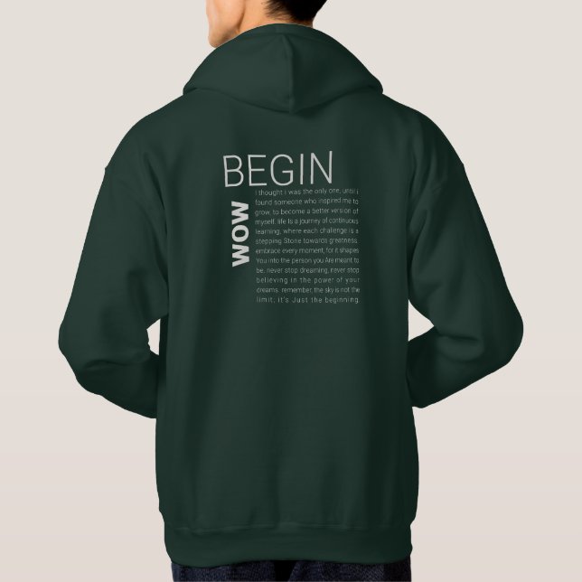 Embrace Your Journey: Die Kollektion "BEGIN JETZT" Hoodie (Rückseite)