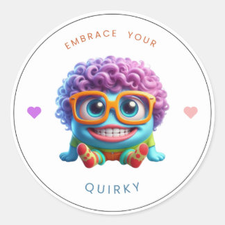 "Embrace your quirky" Empowerment-Aufkleber Runder Aufkleber
