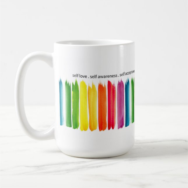 'Embrace Yourself' Rainbow-Tasse Kaffeetasse (Links)
