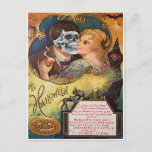 Embracing Death (Vintage Halloween Card) Postkarte
