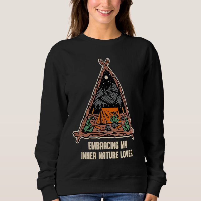 Embracing Inner Nature  Camping Forest Camper Jung Sweatshirt (Vorderseite)