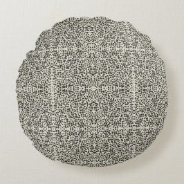Embroidered Effect Dalmatian Fur Print Rundes Kissen