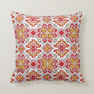 Embroidered handmade cross-stitch ethnic Ukraine p Kissen