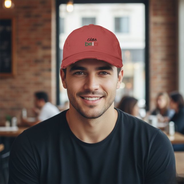 Embroidered hat,ciao bella,minimalist,italian gift bestickte baseballkappe (Von Creator hochgeladen)