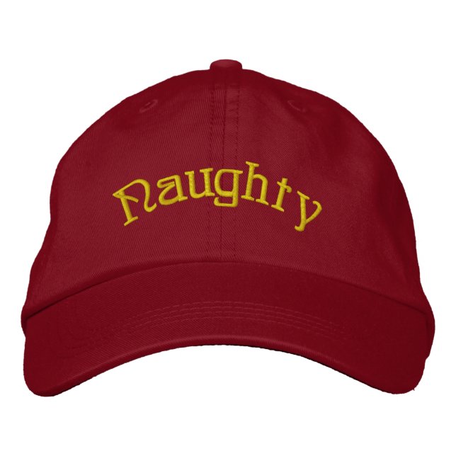 Embroidered Hat - Personalized Naughty Christmas Bestickte Baseballkappe (Vorderseite)
